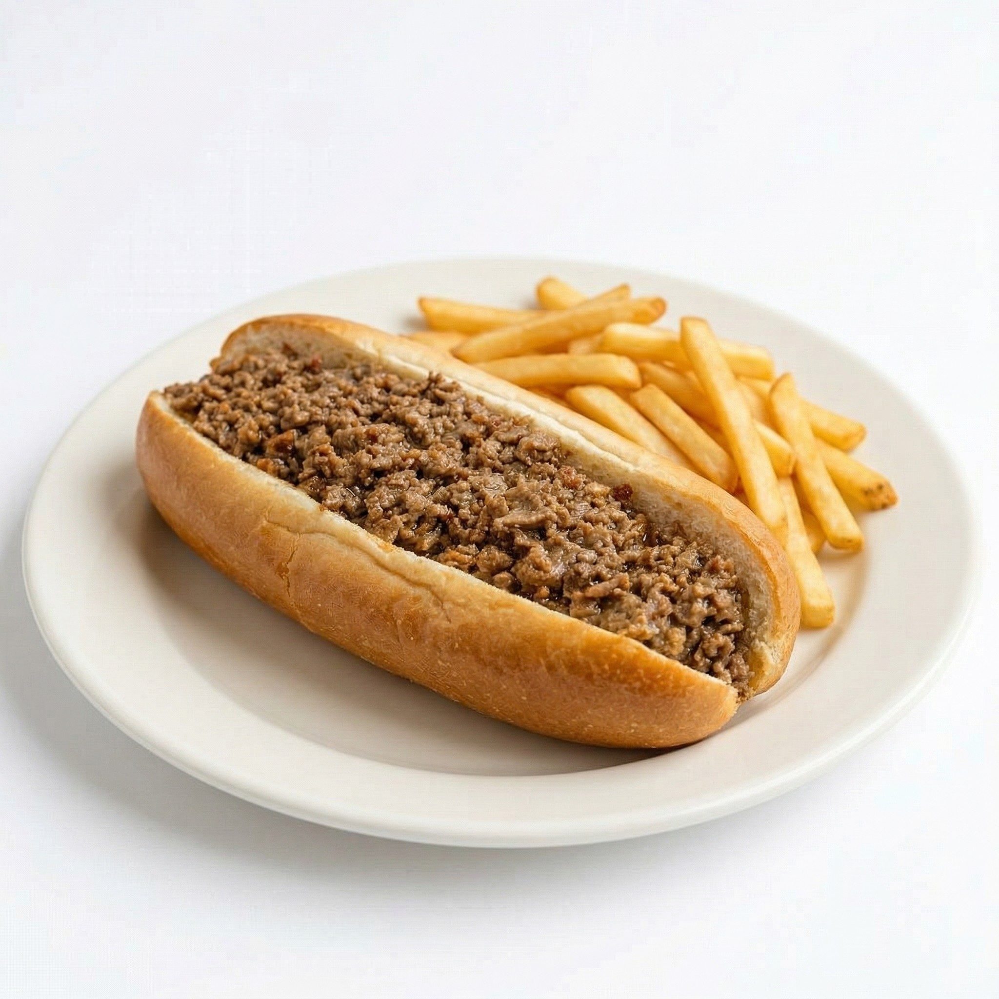 Cheese Steak with Fries.