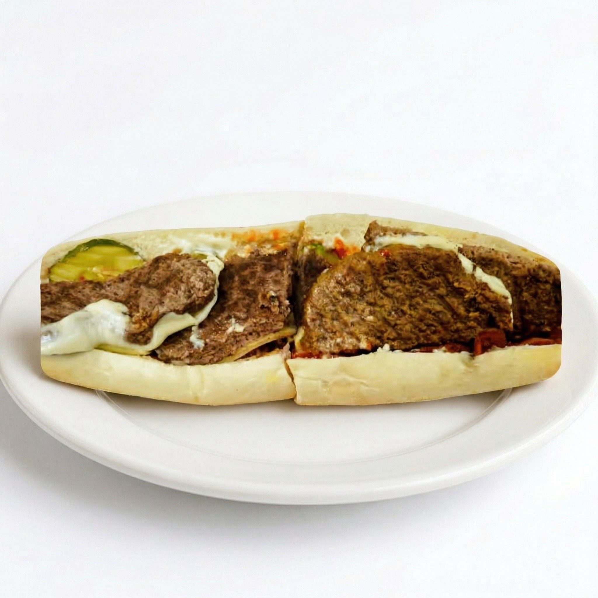 Cheeseburger Hoagie Sandwich.