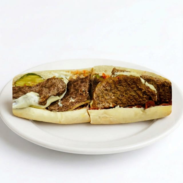 Cheeseburger Hoagie Sandwich.