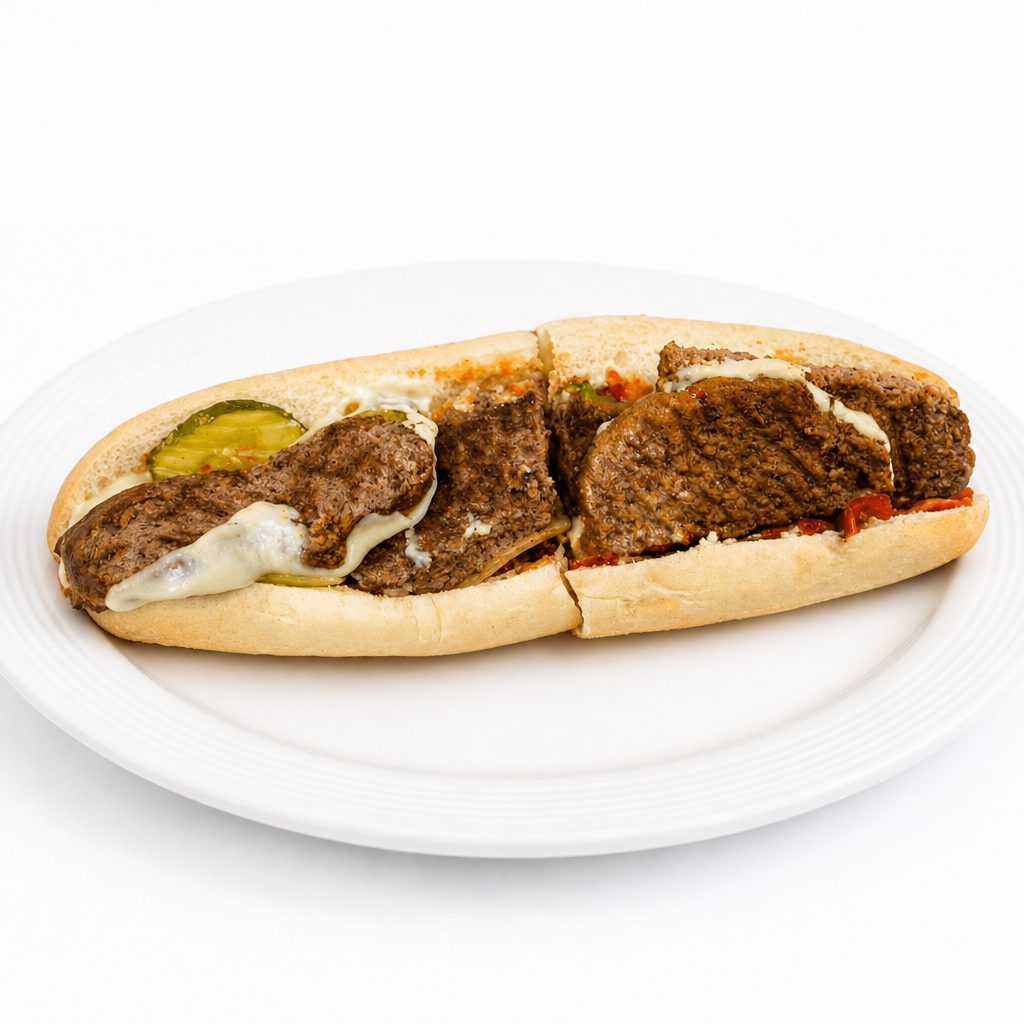 Cheeseburger Hoagie Sandwich.