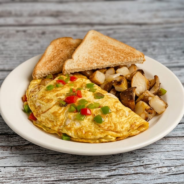 Pepper, Egg & Cheese Omelette.