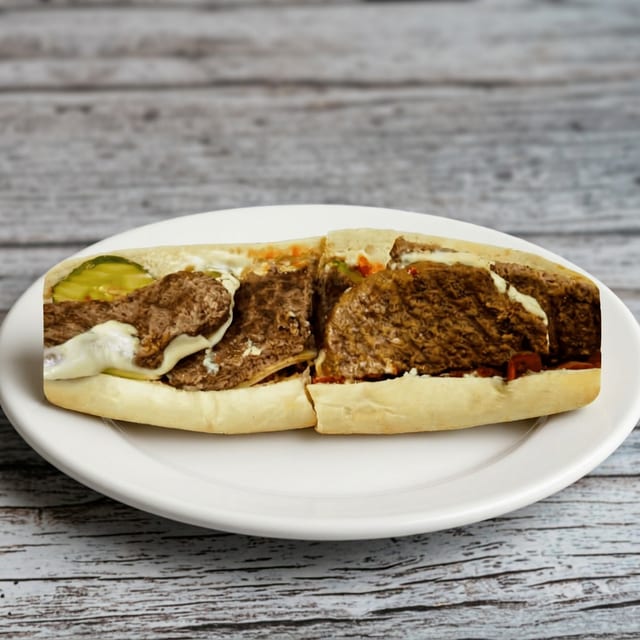 Cheeseburger Hoagie Sandwich.